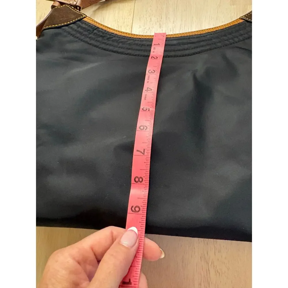 Dooney & Bourke Black Nylon Hobo Bag Leather Trim Y2K Preppy Minimalist⁠